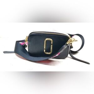 Marc Jacobs Black Crossbody Bag with Gold Accents